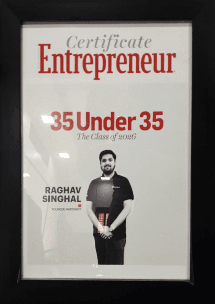 Entrepreneur 35 Under 35 Award β Mr. Raghav Singhal, Executive Director, Om Logistics Supply Chain icon